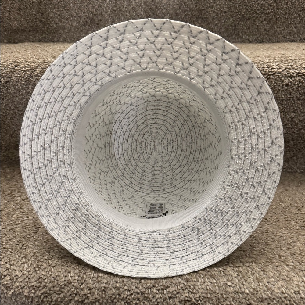 Disney Parks | Mickey Mouse Straw Hat Silver/White | Size Adult - Picture 5 of 5